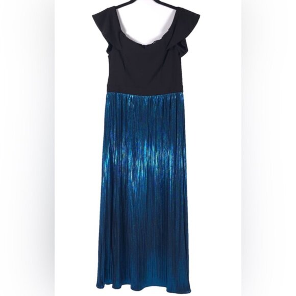 NWT ADDISON EVENINGS Prom Dress Social Satin Pleated Skirt N2350B4 Size 10 - Picture 2 of 15